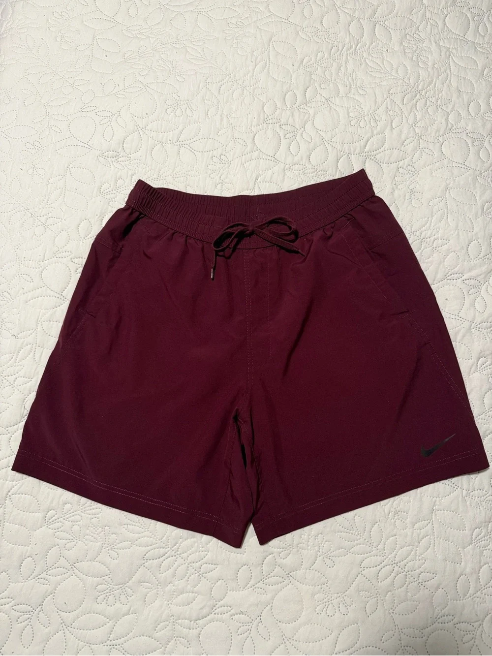 Nike Men's Burgundy Athletic Drawstring Shorts